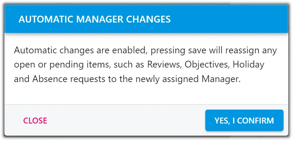 StaffCircle screenshot: ManagerChangePop up fDs