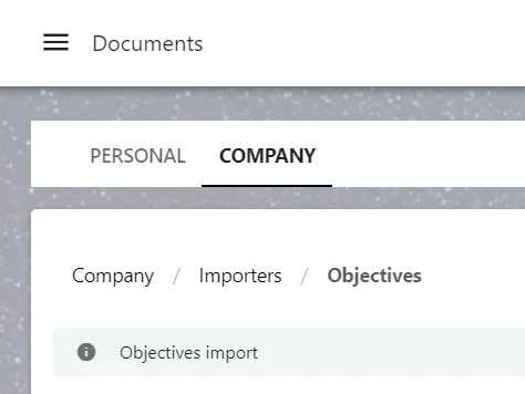 Screenshot from the StaffCircle platform: Objective Updates Importer: Objectives Leaderboard