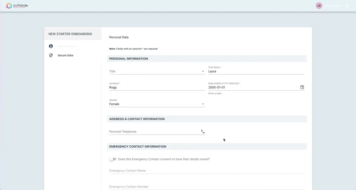 Screenshot from the StaffCircle platform: Onboarding: Overview