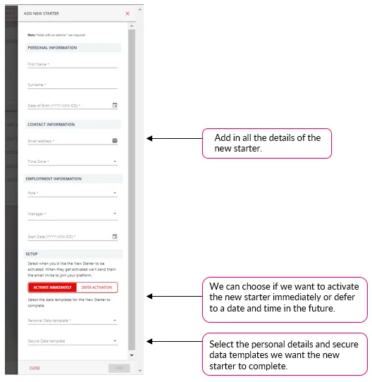 Screenshot from the StaffCircle platform: Onboarding v.1.28.0