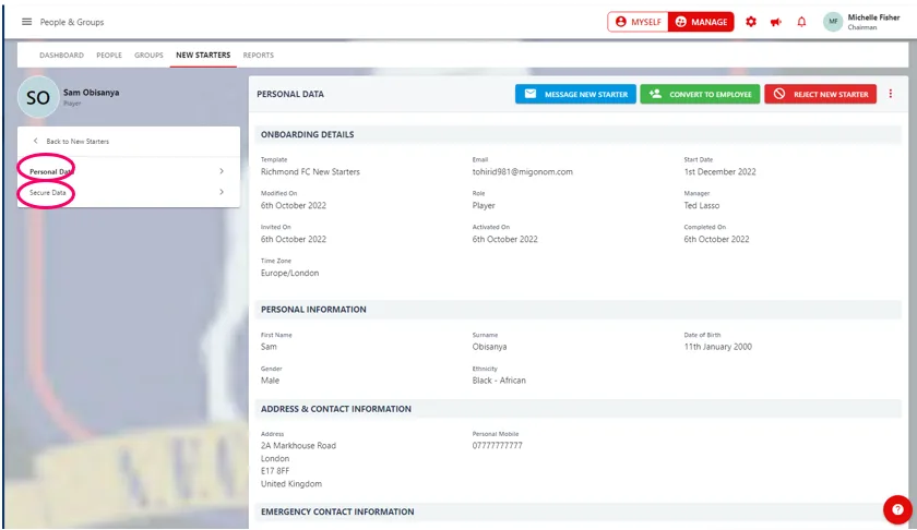 Screenshot from the StaffCircle platform: Onboarding v.1.28.0