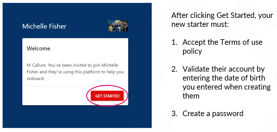 Screenshot from the StaffCircle platform: Onboarding v.1.28.0