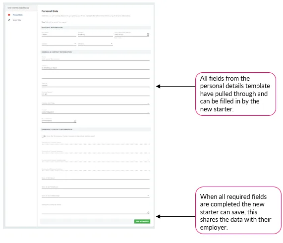 Screenshot from the StaffCircle platform: Onboarding v.1.28.0