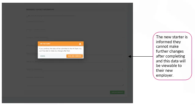 Screenshot from the StaffCircle platform: Onboarding v.1.28.0