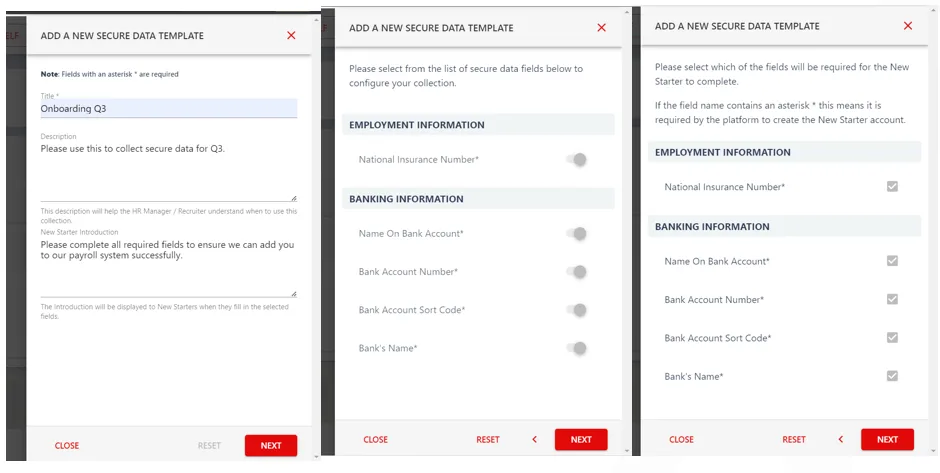 Screenshot from the StaffCircle platform: Onboarding v.1.28.0