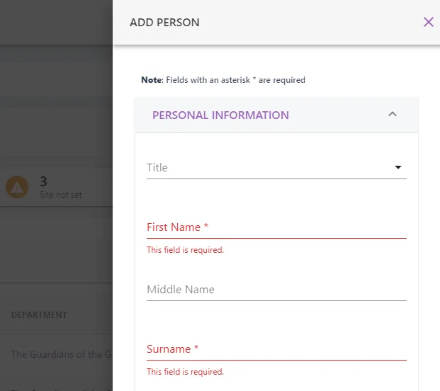 Screenshot from the StaffCircle platform: People: Add