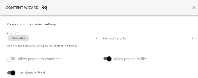 Screenshot from the StaffCircle platform: Publish a Survey to the Feed