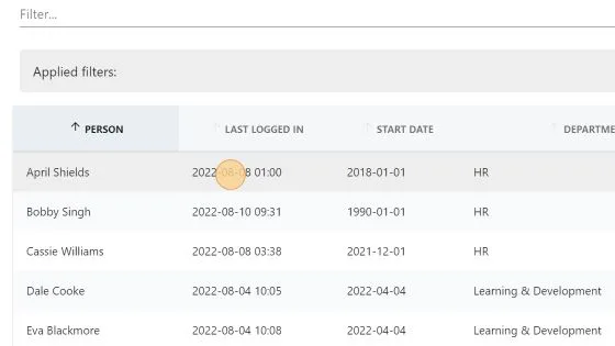 Screenshot from the StaffCircle platform: Report: Not Logged In