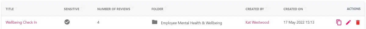 Screenshot from the StaffCircle platform: Review Templates: Overview