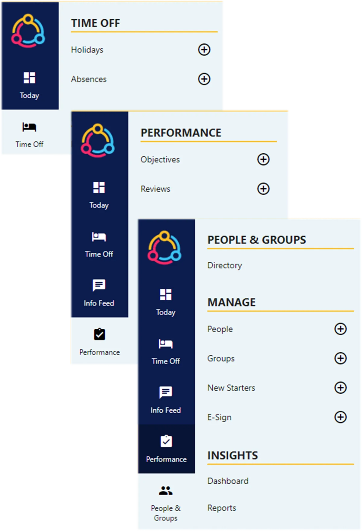 Screenshot from the StaffCircle platform: Search Bar & Menu v.1.31.0