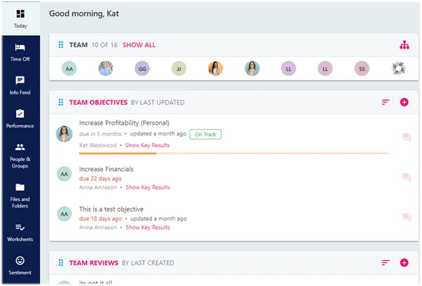 Screenshot from the StaffCircle platform: Search Bar & Menu v.1.31.0