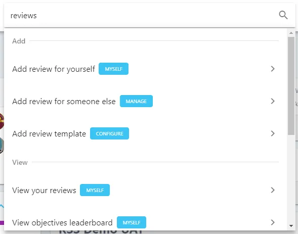 Screenshot from the StaffCircle platform: Search Bar & Menu v.1.31.0