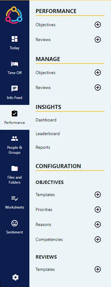 Screenshot from the StaffCircle platform: Search Bar & Menu v.1.31.0
