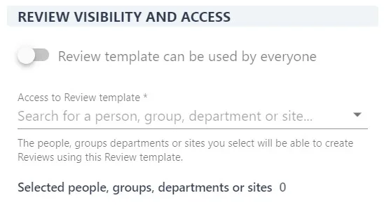Screenshot from the StaffCircle platform: Sensitive Reviews v.1.30.0