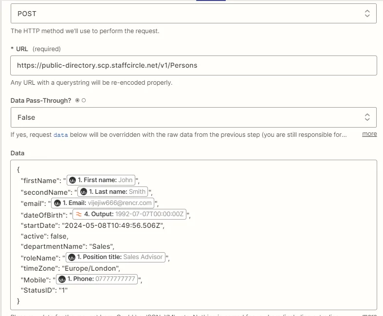 Screenshot from the StaffCircle platform: Setting up the Workable Integration