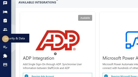 Screenshot from the StaffCircle platform: Setup E-Sign
