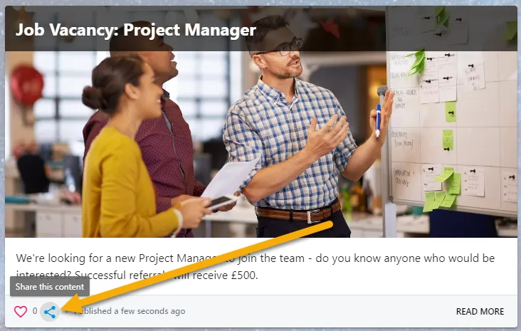 Screenshot from the StaffCircle platform: Shareable