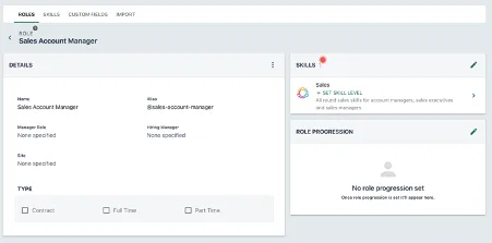 Screenshot from the StaffCircle platform: Skill Levels v.1.20.0