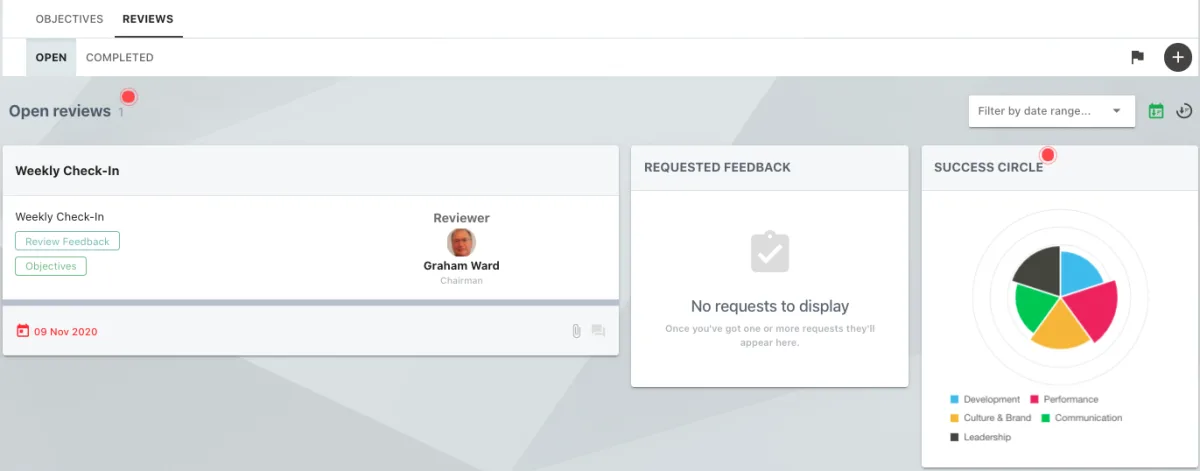 Screenshot from the StaffCircle platform: Success Circles v.1.12.0