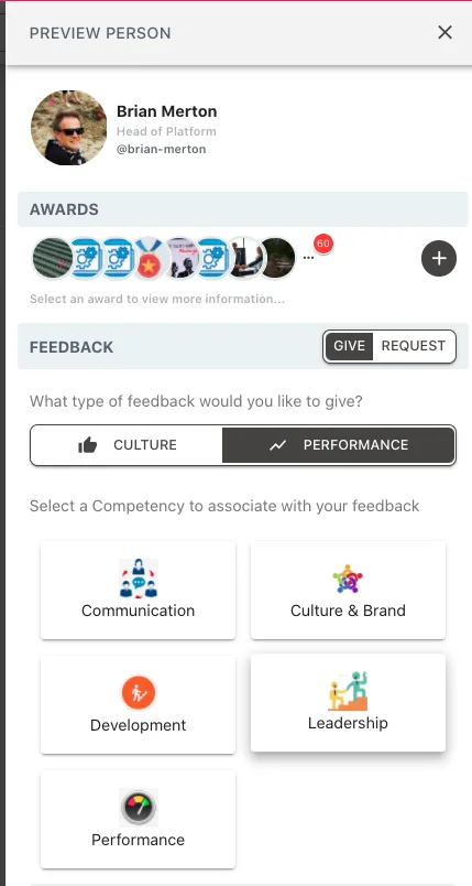 Screenshot from the StaffCircle platform: Success Circles v.1.12.0