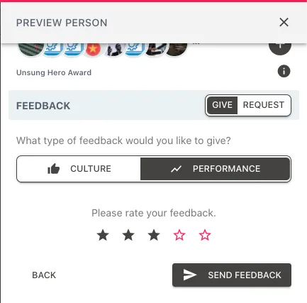 Screenshot from the StaffCircle platform: Success Circles v.1.12.0