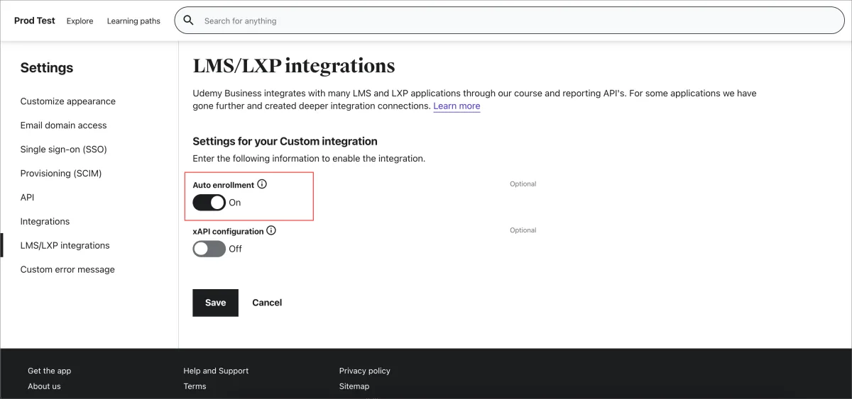 Screenshot from the StaffCircle platform: Udemy Business Connector