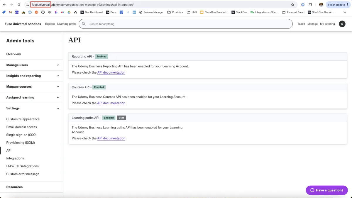 Screenshot from the StaffCircle platform: Udemy Business Connector