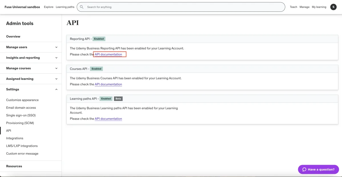Screenshot from the StaffCircle platform: Udemy Business Connector