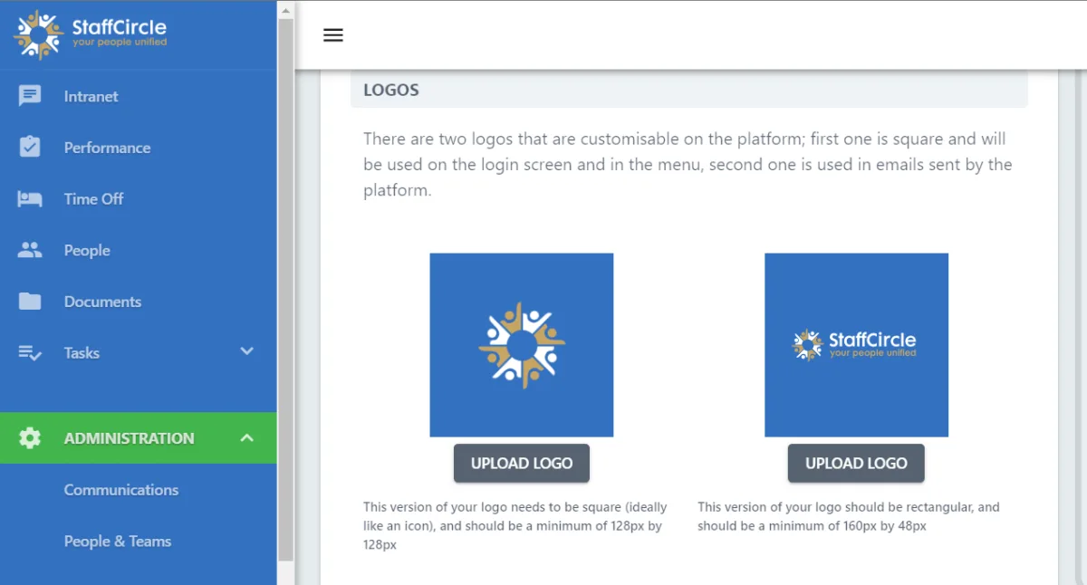 Screenshot from the StaffCircle platform: v.1.0.13 (28/06/2019)