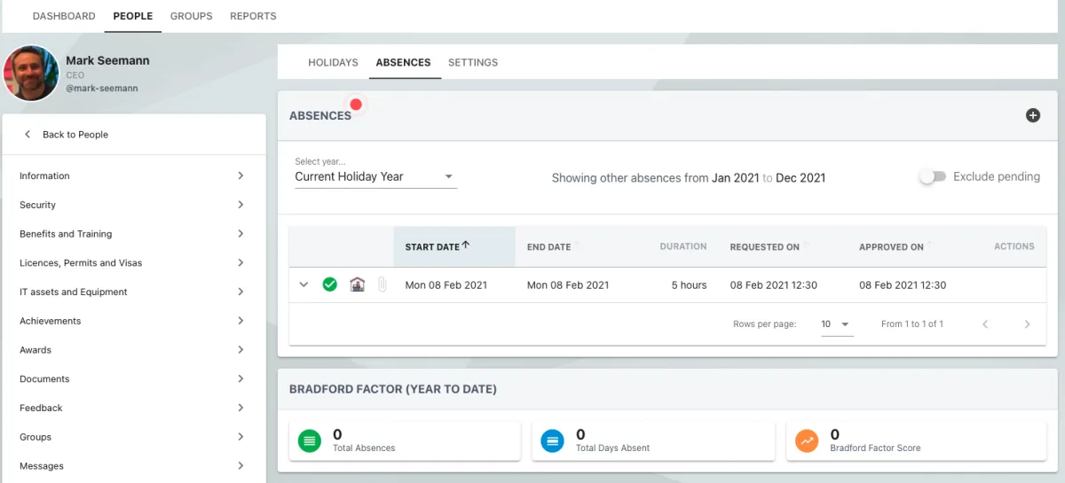 Screenshot from the StaffCircle platform: v.1.16.1 (05/05/2021)