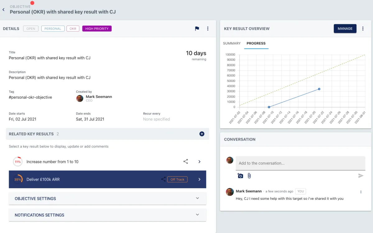 Screenshot from the StaffCircle platform: v.1.17.0 (22/07/2021)