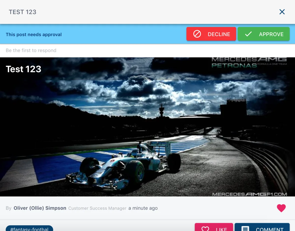 Screenshot from the StaffCircle platform: v.1.3.0 (15/11/2019)