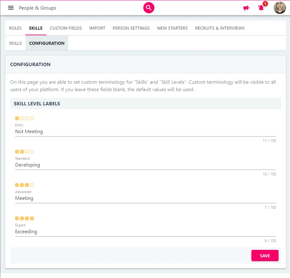 Screenshot from the StaffCircle platform: v.1.32.5 (30/11/2023)