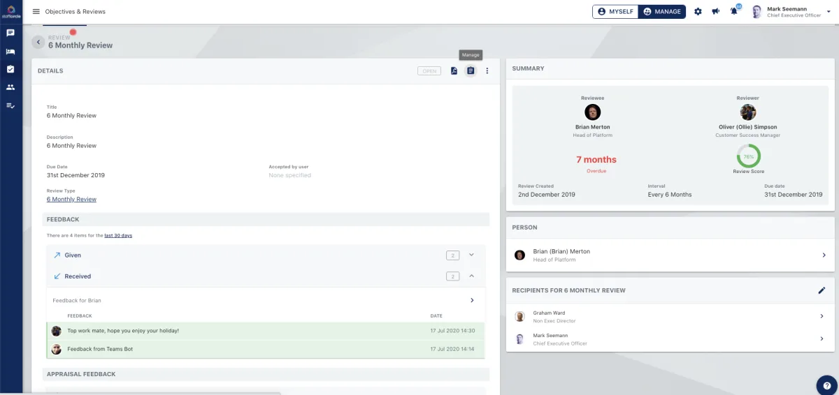 Screenshot from the StaffCircle platform: v.1.8.0 (10/08/2020)