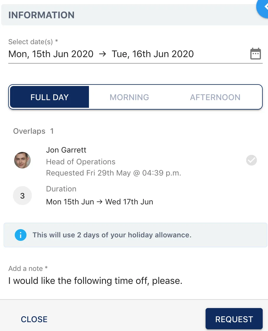 Screenshot from the StaffCircle platform: v.1.9.0 (10/06/2020)