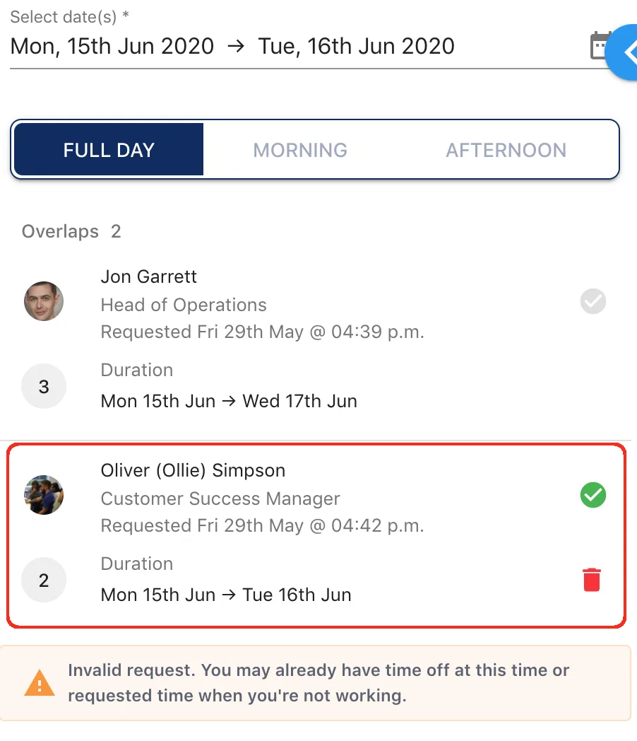Screenshot from the StaffCircle platform: v.1.9.0 (10/06/2020)
