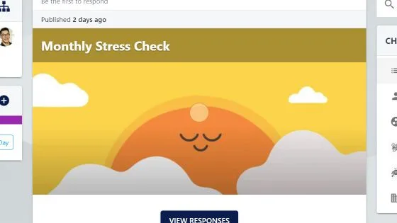 Screenshot from the StaffCircle platform: What can the employee see on the main feed?