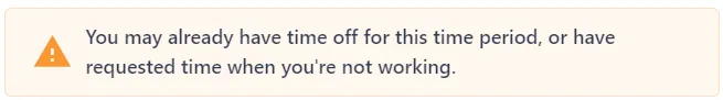 Screenshot from the StaffCircle platform: Why can't the employee book their holiday?