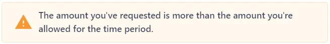 Screenshot from the StaffCircle platform: Why can't the employee book their holiday?