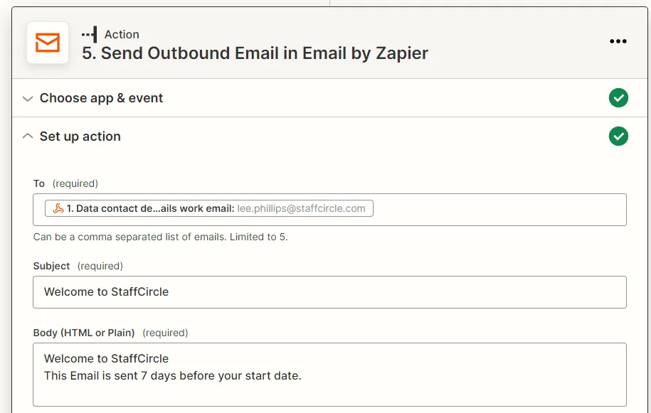 Screenshot from the StaffCircle platform: Workflow Example with StaffCircle Webhooks and Zapier