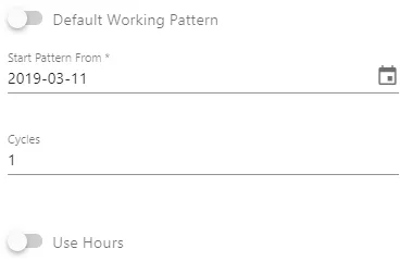 Screenshot from the StaffCircle platform: Working Pattern: Examples