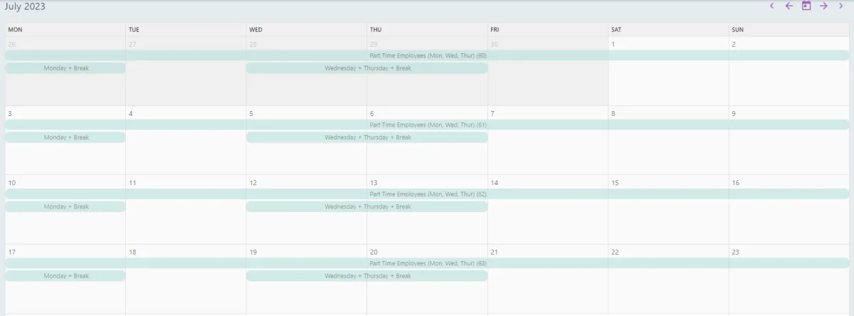 Screenshot from the StaffCircle platform: Working Patterns: Add