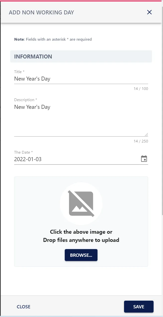 Screenshot from the StaffCircle platform: Year End Task: Carry Over Holidays