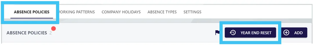 Screenshot from the StaffCircle platform: Year End Task: Carry Over Holidays