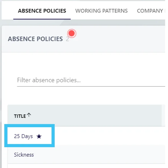 Screenshot from the StaffCircle platform: Year End Task: Carry Over Holidays