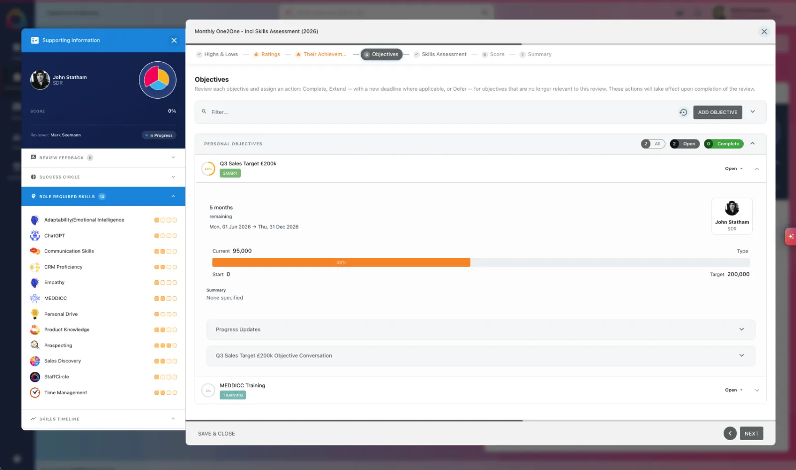 StaffCircle review — manage objectives inside a one-to-one