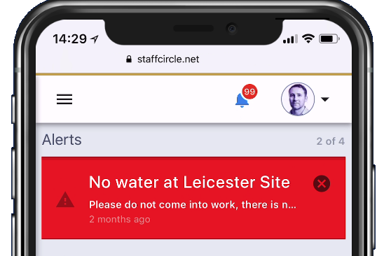 Employee Communications App - real time alerts from staffcircle