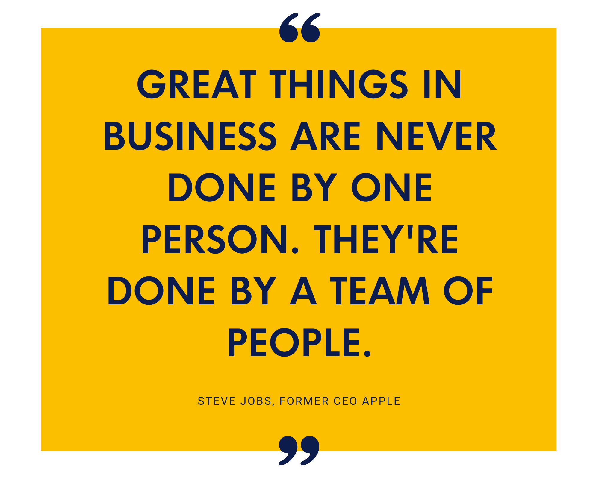 Steve Jobs on great things in business being done by a team rather than one person