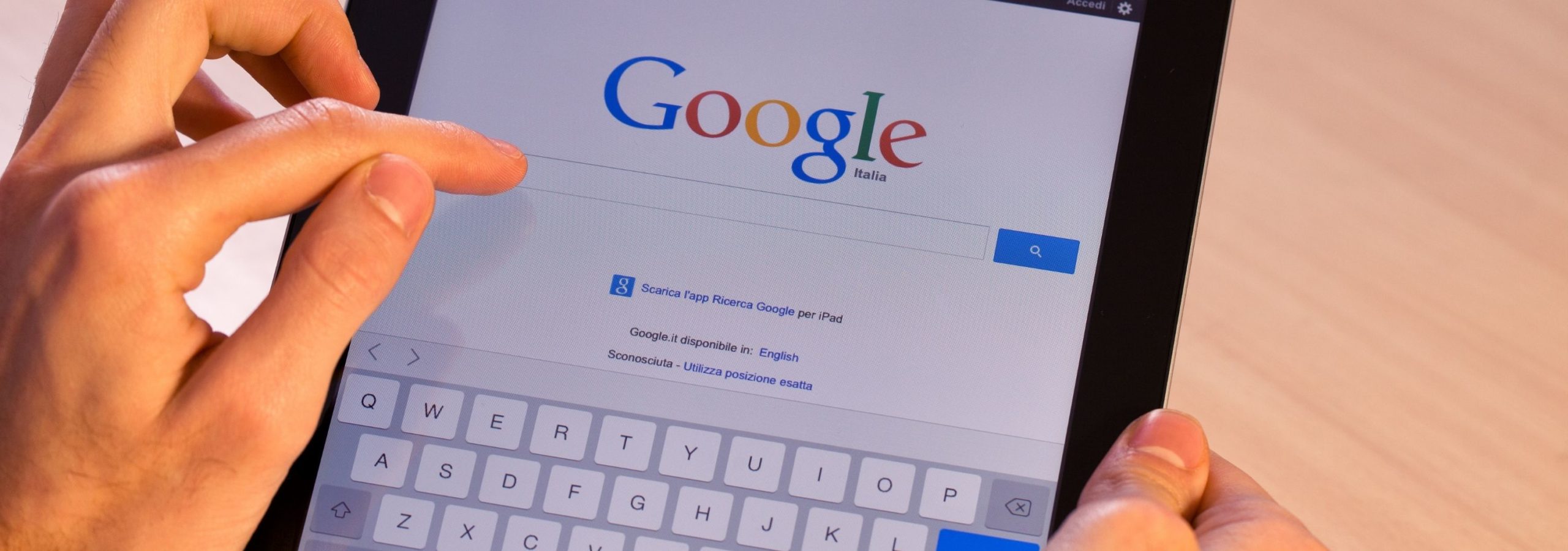 Google search open on a tablet, illustrating the Google people analytics case study