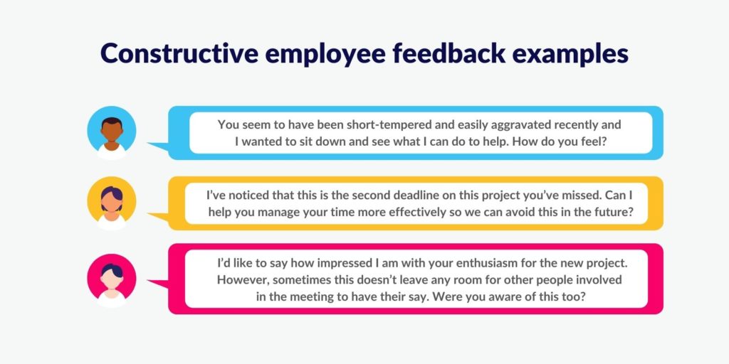 Constructive employee feedback examples